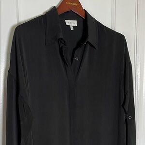 ACOA Black Button-Up Maxi Dress Size S